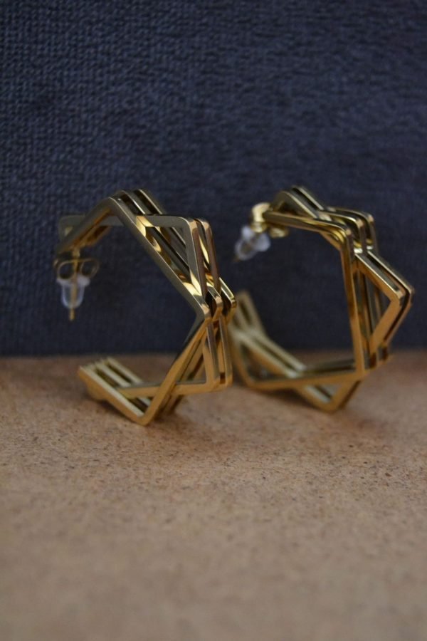 Dokra brass tribal earrings, cast by lost wax
