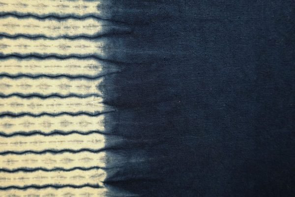 Natural indigo dye on woven cotton
