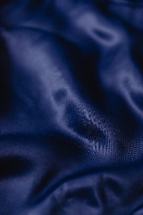 Indigo silk body, close detail